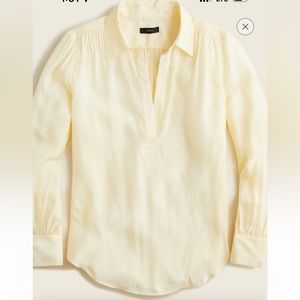 Cream Eco Cubro blend v-neck top from J Crew